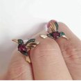 thumbnail image 4 of Gold Hummingbird Threader Earrings Hoop Earrings-elegant Rhinestone Hummingbird Long Chain Dangle Drop Earrings For Women Girls 2 Pairs, 4 of 4