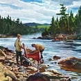 thumbnail image 2 of "Fishing Hole" Painting Print on Wrapped Canvas, 2 of 7