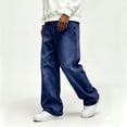thumbnail image 6 of Cmfcve Hip Hop Baggy Jeans for Men Casual Wide Leg Denim Pants, 6 of 8