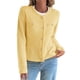 thumbnail image 1 of Suéteres Tipo Cárdigan de Larga con Cuello en V para Mujer, Chaquetas de Punto Gruesas, y con Botones, para Otoño e Invierno. Amarillo M, 1 of 9