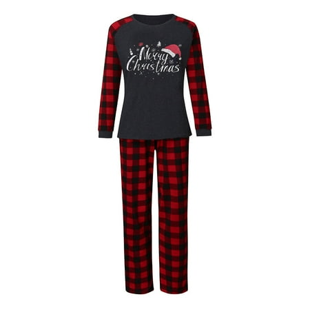 

COUTEXYI Christmas Family Matching Pajamas Sets Dad Mom Kid Baby Cartoon Printed Sleepwear Homewear Sets