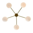 thumbnail image 3 of 5-Light Chandelier Ceiling Light Pendant Light Modern Contemporary Style Sputnik Pandant E12 with Universal Canopy Slope Ceiling Mount Metal Frame Nickel/Brass Plating With Glass Shade, 3 of 12