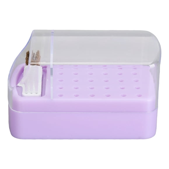 Portabrocas Para Uñas, Caja Expositora De Brocas De 30 Agujeros Con Cepillo De Limpieza, Caja Contenedora A Prueba De Polvo Para Cabezal De Pulido De Uñas