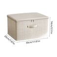 thumbnail image 3 of Cotton Linen Foldable Storage Box with Zippered Closure, Fabric Organizer for Clothes and Household Items, 5.51" x 7.87" x 11.81", KTFgvq, 3 of 6