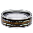 thumbnail image 5 of Men's Women's Tungsten Ring Abalone Koa Wood Wedding Band 8mm (10), 5 of 6