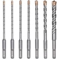 thumbnail image 1 of Forets à Béton, 7PCS Foret Carrelage, Foret à Percussion Électrique SDS-Plus pour Perforateur, Forets Transversaux pour Béton, Brique, Pierre, Naturelle, Métal-Ø 4,5,6,6,8,10,12 x 160mm, 1 of 5