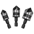 thumbnail image 2 of 90 Degree Chamfer Cutter, 6 Pieces 5 Flute Chamfer Cutter, Hss Taper Cutter, Woodworking Chamfer Cutting Tool, Chamfer Head Tools, For Wood Metal Quick Change, 2 of 8