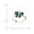 thumbnail image 2 of Sterling Silver Rhodium-plated Blue Crystal Butterfly Ring, 2 of 2
