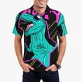 thumbnail image 3 of Balery Rex Dinosaur With Sunglasses Printed Men’s Short Sleeve Polo Shirt, Midweight Men's Shirt,Golf Polo shirts -Medium, 3 of 9