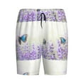 thumbnail image 4 of Easygdp Lavender and Butterfly Men's Short Pajama Pants, Sleep Shorts, Household Pants, Casual Pants with Pockets - XX-Large, 4 of 9