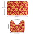 thumbnail image 3 of Yiaed Red Vintage Flowers Print Bathroom Mat Set 2 Pieces Mat Anti-Skid Pad Ultra Soft and Absorbent Bathroom Bath Mat Contour Bath Rugs for Toilet Base, 3 of 6