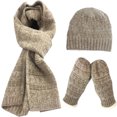 thumbnail image 1 of Conjunto de bufanda, gorro y guantes para mujer Conjunto cálido de invierno Gorro de punto Gorro de nieve, 1 of 4