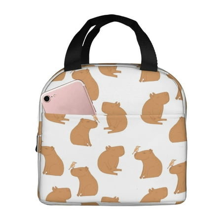 Insulated Lunch Bag for Women Men - Capybaras Birds Leakproof Cooler Lunch Box for Women Men  Lunch Tote Bags for Work School Picnic Travel