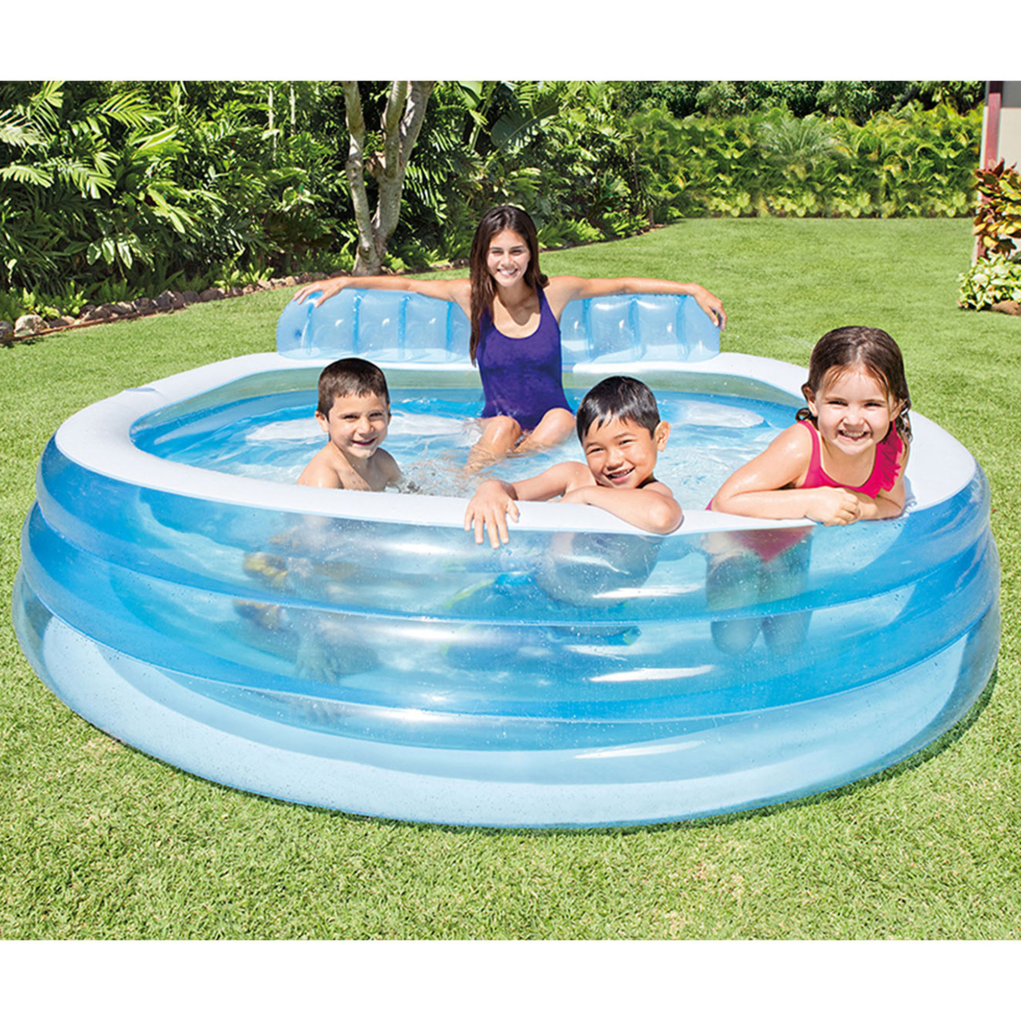 Intex Swim Center Family Inflatable Lounge Pool, 88" x 85" x 30" - image 4 of 8