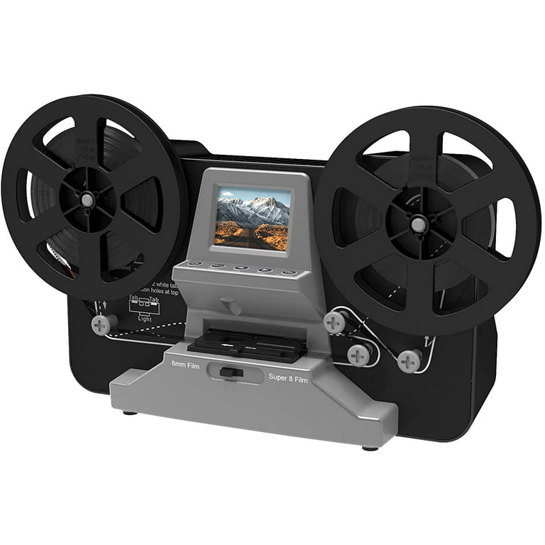 DIGITNOW 8mm Roll Film & Super8 Roll Film Reels(5&3) Digital Video Scanner  and Movie Digitizer with 2.4 LCD, Gray with 32 GB SD Card 