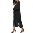 thumbnail image 3 of FOCUSNORM Female Cardigan Solid Color Long Sleeve Coat Jacket and Big Pockets, 3 of 6
