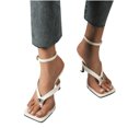 thumbnail image 4 of Zapatos de mujer Moda Color sólido Minimalista Cuentas de metal Clip Toe Heel Sandalias Zapatillas Flip Flop Wmkox8yii  shjk6074, 4 of 9
