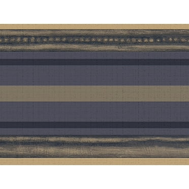 Dundee Deco's Peel and Stick Wallpaper Border - Abstract Navy Blue Stripes Wall Border Retro Design, 15 ft x 7 in, Self Adhesive