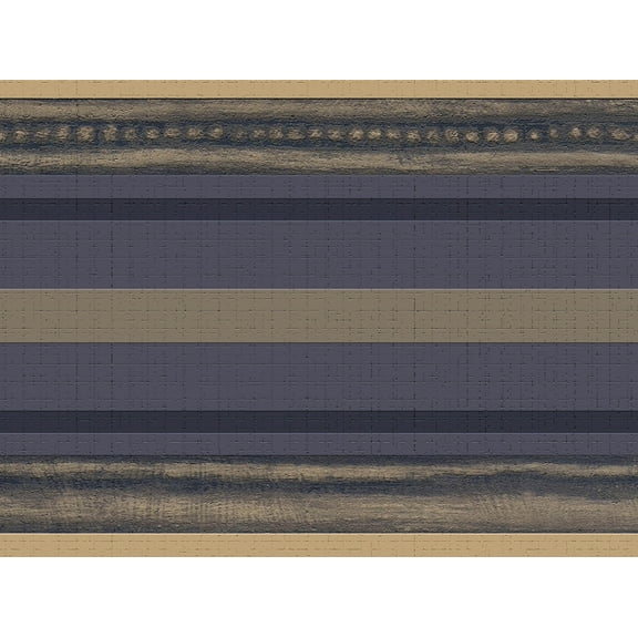 Dundee Deco's Peel and Stick Wallpaper Border - Abstract Navy Blue Stripes Wall Border Retro Design, 15 ft x 7 in, Self Adhesive