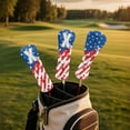 thumbnail image 3 of Yuyamidu American Flag Golf Club Head Covers Driver Fairway Wood Hybrid Headcover 4th of July Golf Head Covers Waterproof PU Leather Accessory, 3 of 8