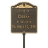 Whitehall Products 5109OG Standard Lawn Two Line Wedding Address Plaque, Bronze & Gold