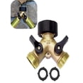 thumbnail image 5 of 3 Packs Heavy Duty 2 Way Brass Y Hose Splitter Connector for Garden Bath Kitchen 3/4 Inch Water Outlet with Washers, 5 of 6