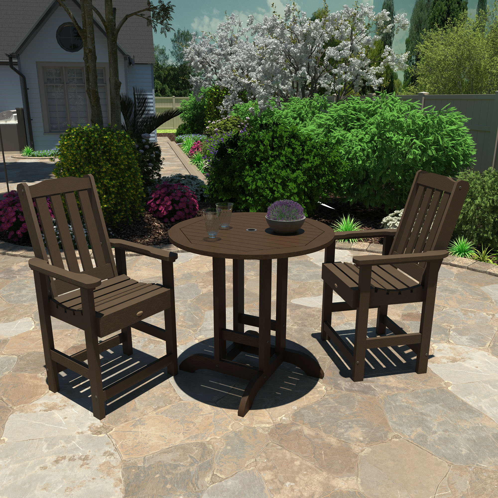 Highwood 3pc Lehigh Round Dining Set - Counter Height - image 2 of 7