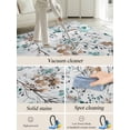 thumbnail image 5 of Vintage Teal Area Rug for Bedroom 3x5 Ft Brown Wildflowers Leaves Abstract Botanical Super Soft fuzzy Throw Rug Non-Slip Fluffy Plush Indoor Floor Carpet for Living Room Nursery Home Decor, 5 of 8