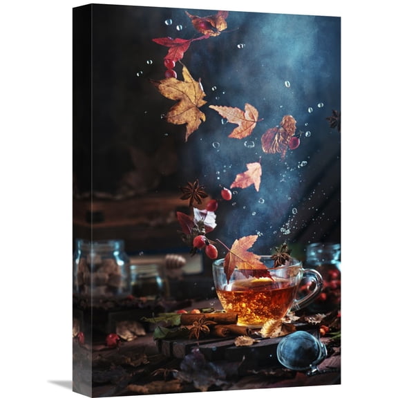 Global Gallery Dina Belenko 'Briar Tea With Autumn Swirl' Canvas Wall Art