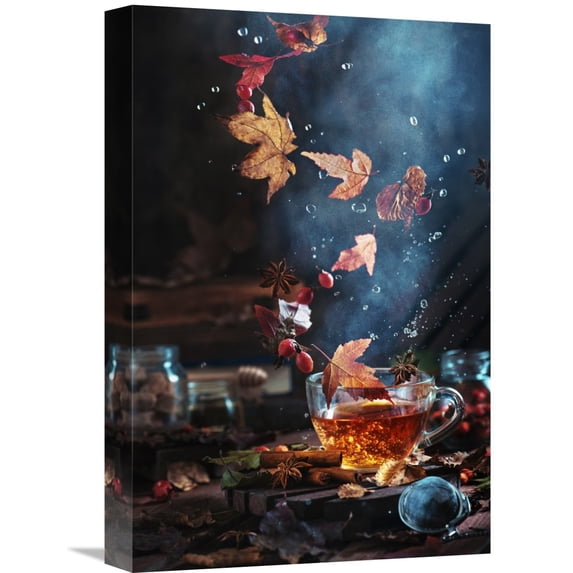 Global Gallery Dina Belenko 'Briar Tea With Autumn Swirl' Canvas Wall Art