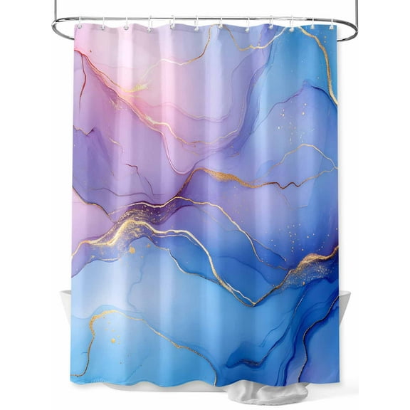 Shower Curtain Purple Blue Marble Shower Curtains for Bathroom, Waterproof Polyester Shower Curtain Set with Hooks, Stall Long Size 54"x78" Abstract Art