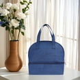 thumbnail image 6 of Unique Bargains Lunch Bag Insulated Bag Cute Tote Bag Navy Blue, 6 of 6