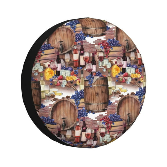 Rv Spare Tire Cover 14 inch - Wines Tire Covers for Trailers, Adjustable Camper Spare Tire Cover