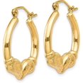 thumbnail image 2 of 14k Yellow Gold Polished Ram Hoop Earrings - 17mm, 2 of 6