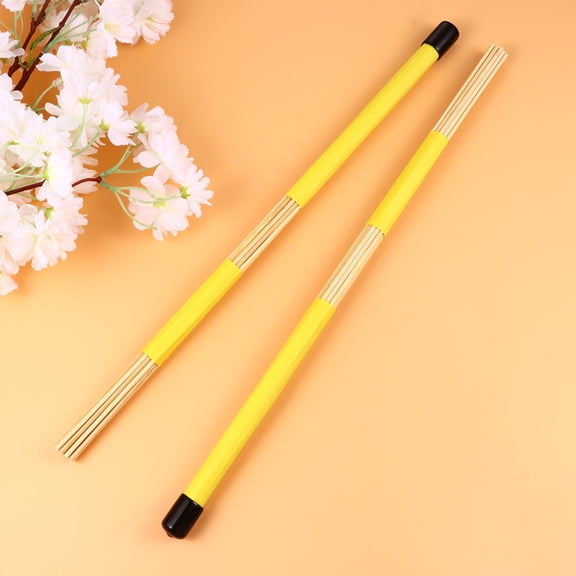 FRCOLOR 1 Pair Drum Brushes Sticks Wooden For Lower Volume 15.9x0.6x0.6in