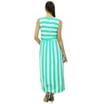 thumbnail image 5 of Bimba Women Long Sleeveless Maxi Dress Stripe Print Rayon Beach Holiday Dresses, 5 of 6