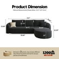thumbnail image 2 of 111" L Shaped Modern Modular Sectional Curved Sofa, Minimalist Style Comfy Cloud Couch for Living Room Apartment, No Assembly Required Boneless Couches (Black,Right Facing Chaise), 2 of 7