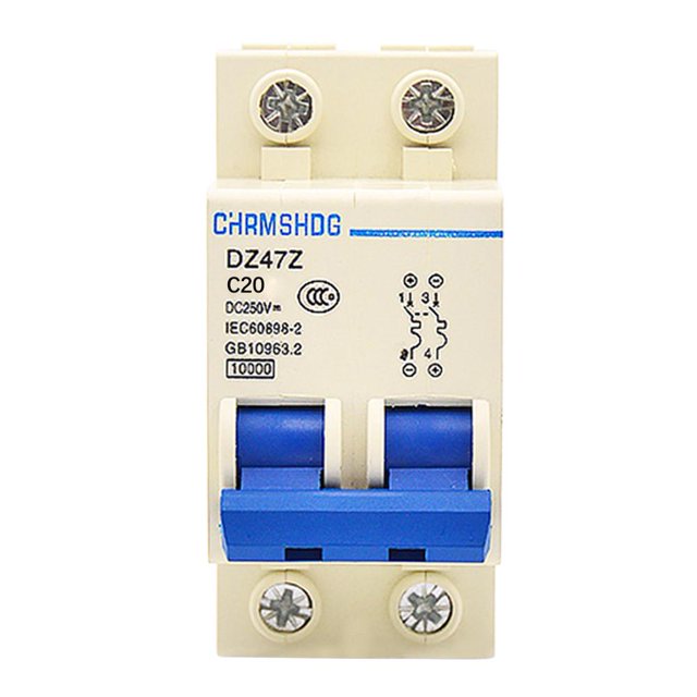 DZ47Z-63/2P Interruptor de aire de protección de disyuntor CC fotovoltaico x3(20A) Tmvgtek Oficina Multiescena Multifunción