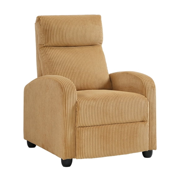 Lexicon Maye Corduroy Push Back Reclining Chair in Yellow