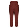 thumbnail image 5 of Zynviq Work Trendy Women Pants Zipper Solid Straight Leg Twill Flat Front Pants Trousers for Women under $10,L, 5 of 8