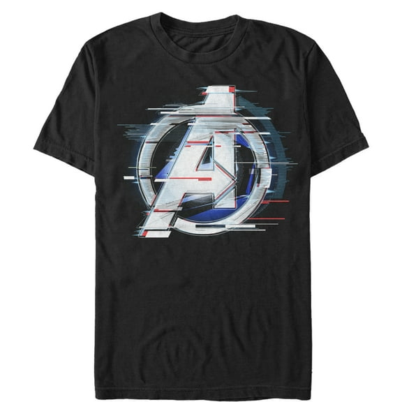 Men's Marvel Avengers: Endgame Logo Glitch Graphic Tee Black 5X Large