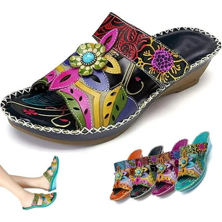 

Bohemian Fashion Non-Slip Orthopedic Sandals Fashion Shoes Comfortable Slippers with Arch Support Slip on Sandal