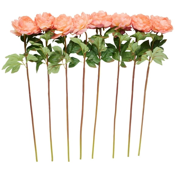 31" Plastic Floral Tall Peony Artificial Flower Stem, by DecMode (8 Count)