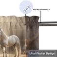 thumbnail image 5 of Farmhouse Horse Window Curtain Valances Rustic Barn Door Western Country Privacy Decorative Rod Pocket Short Window Valance Curtains 54 by 18 in, 1 Panel, 5 of 6