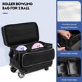 thumbnail image 5 of 2 Bowling ball Bag with Wheels, Lightweight Trolley Double Ball Bowling bag with Large Separate Shoe Compartment and  Accessory Pocket, Retractable Handle Extends To 39.5", 5 of 6