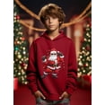 thumbnail image 3 of Mikrdoo 5-14T Kid Boys Christmas Tops Playing Cool Santa Print Long Sleeve Pullover Sweatshirt For Outdoor Casual Hoodies, 3 of 8