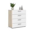 thumbnail image 4 of Tvilum Canada Ensemble de Chambre 2 Pcs avec Commode 4 Tiroirs et Table de Nuit en Blanc, 4 of 21