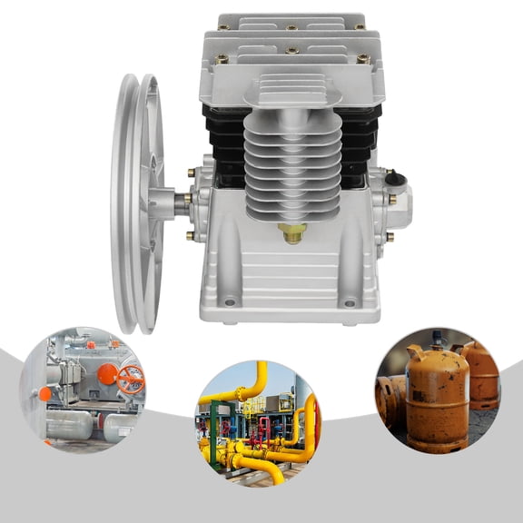 1.5KW 2HP Air Compressor Pump Head Piston Single Stage Twin Cylinder Air Compressor Head Pump