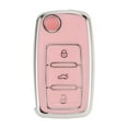thumbnail image 1 of Funda de Llave de Coche de TPU Silicona en Tono Rosa y Plata para VW Golf 4/5/6/7/Mk4/Mk5/Mk6/MK7 - Funda de Control Remoto de 3 Botones, 1 of 6