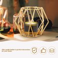 thumbnail image 4 of WASHWEPE 1Set Golden Iron Tealight Lantern Hollow Pattern Decorative Table Decorations for Party, 4 of 8